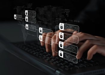 Blockchain structure showing distributed data blocks linked with encryption, representing secure transaction verification, decentralized control, and immutable record system Marrow