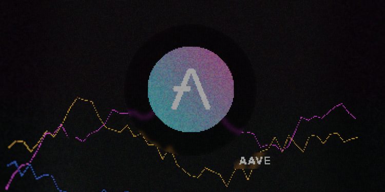 March 15th 2024March 2024, Crypto exchange screen focused on aave token, coin AAVE.