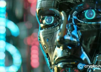 Robots and workers symbolizing U.S. jobs shock