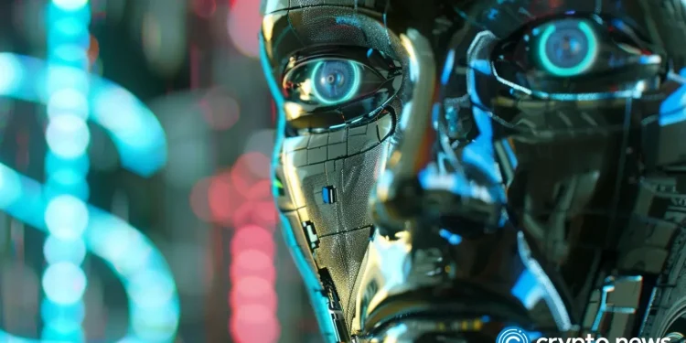 Robots and workers symbolizing U.S. jobs shock