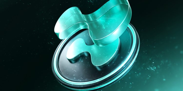 Hyperliquid logo with particle effects