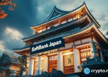 SoftBank logo over OpenAI branding and dollar signs